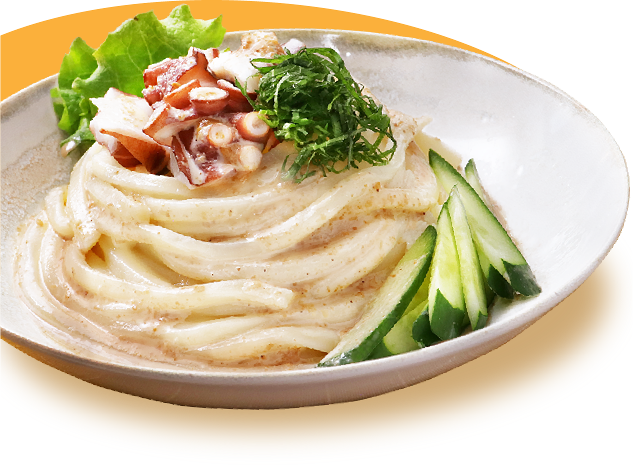 タコとキュウリのサラダうどん