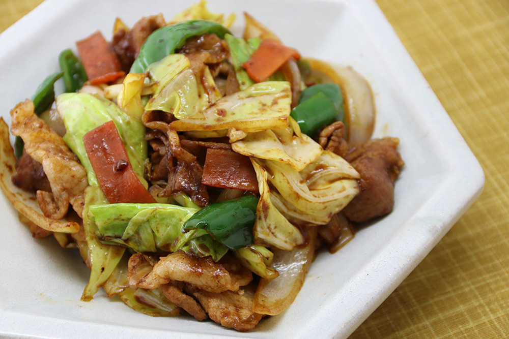 回鍋肉風蒲焼きのたれ野菜炒め