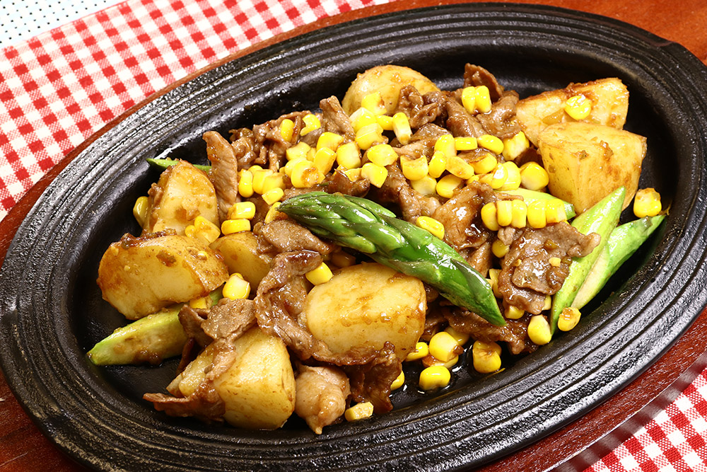 ラム肉と北海道野菜の蒲焼きのたれ炒め