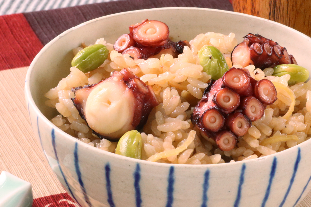たこの炊き込みご飯(いぶき鍋つゆ(ストレートタイプ)使用)