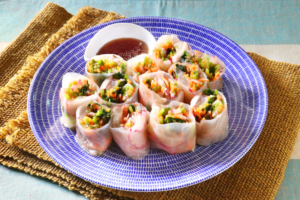 鯛のエスニック生春巻き