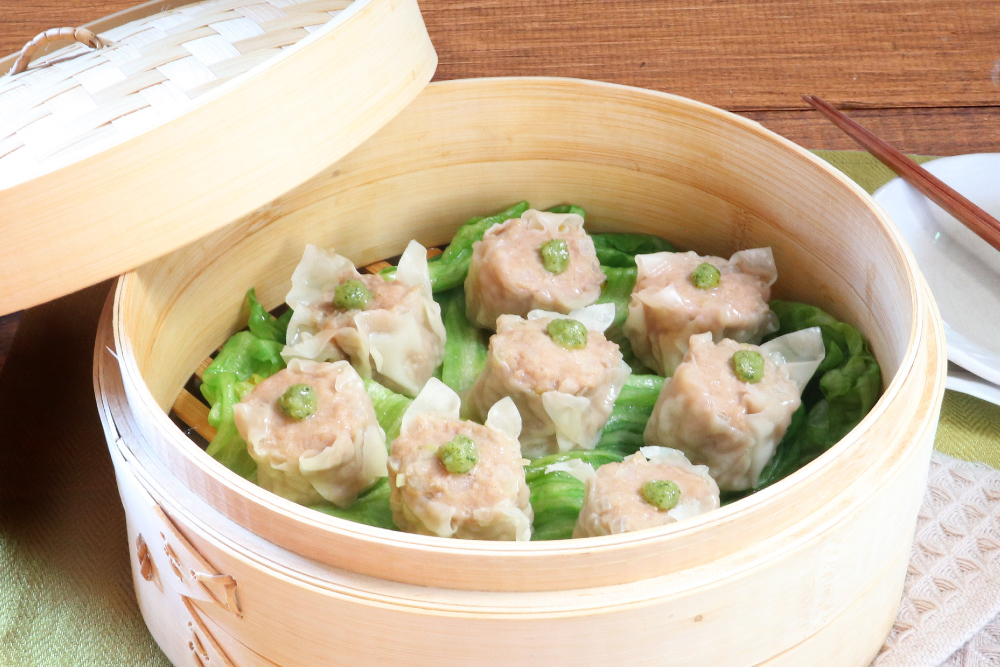 生わさび塩で食べる シュウマイ